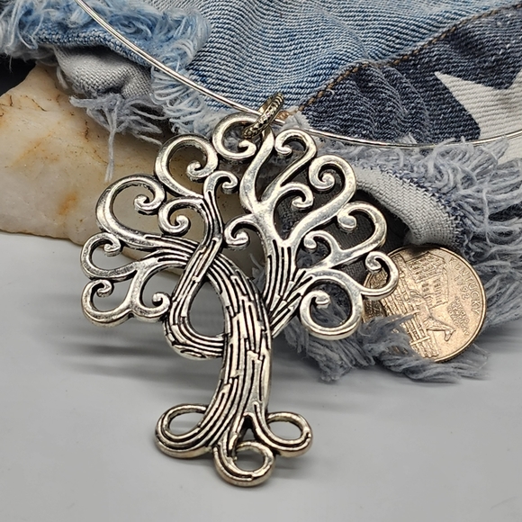 Hypoallergenic Jewelry Silver Big Pendant Tree Of Life Necklace - Picture 6 of 8